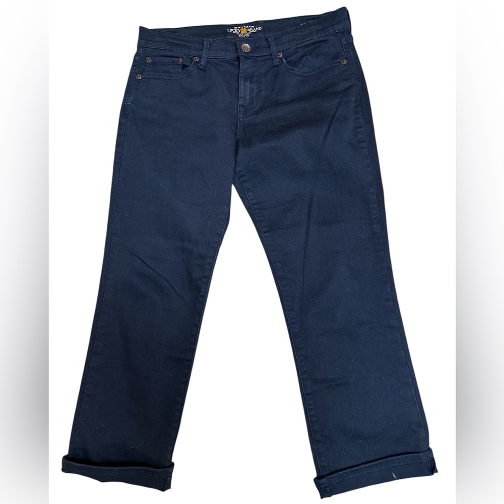 Lucky Brand Sweet N Crop Navy Blue Cotton Blend Five Pocket Jeans Size 4